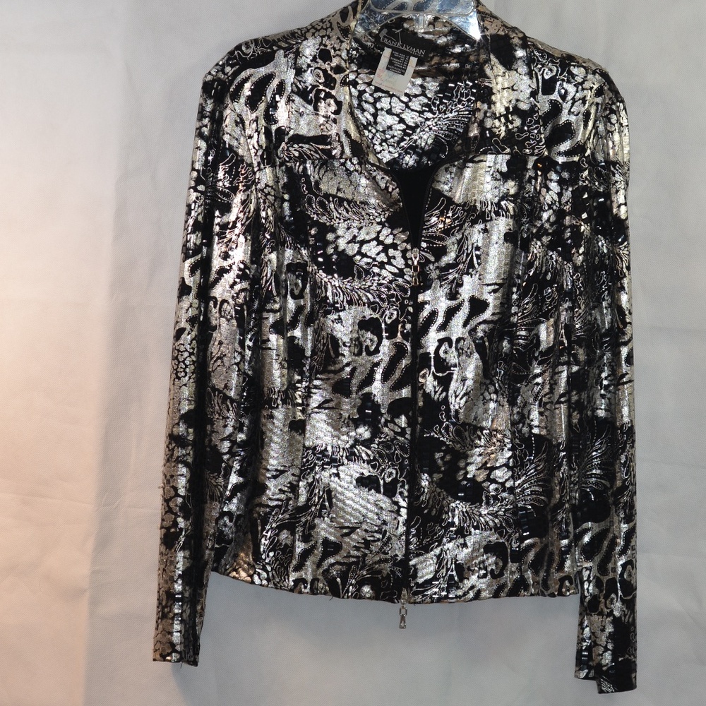 Frank Lyman Silver/Black Jacket SZ 12
